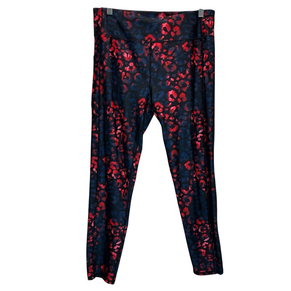 Kyodan Leggings Red and Blue Abstract Design - Large
